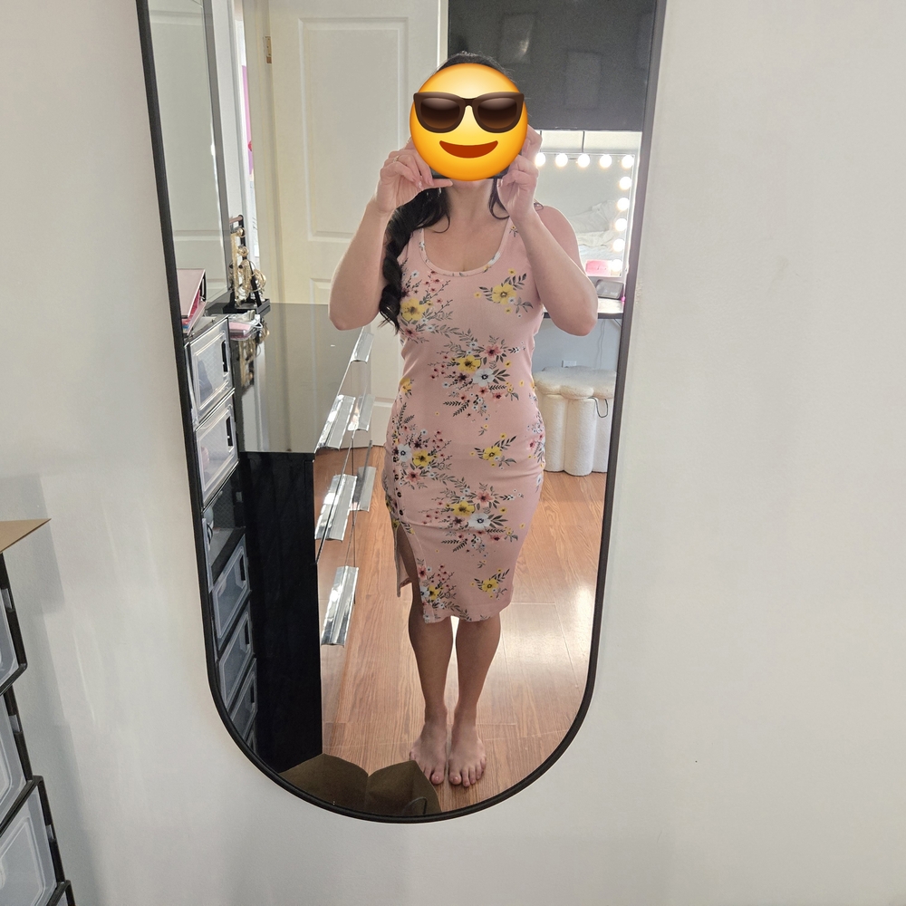 Guess Pink Floral Midi Dress